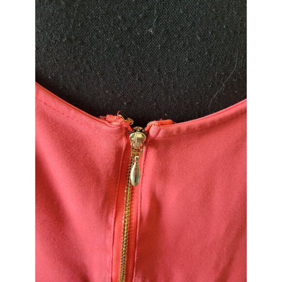 Torrid Red/Orange Knee Length Sleeveless Zipper Pockets Size 4 Casual Date Night - Picture 6 of 11